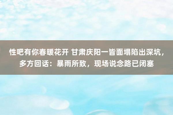 性吧有你春暖花开 甘肃庆阳一皆面塌陷出深坑，多方回话：暴雨所致，现场说念路已闭塞