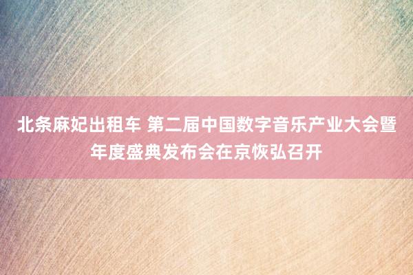 北条麻妃出租车 第二届中国数字音乐产业大会暨年度盛典发布会在京恢弘召开