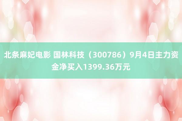 北条麻妃电影 国林科技（300786）9月4日主力资金净买入1399.36万元