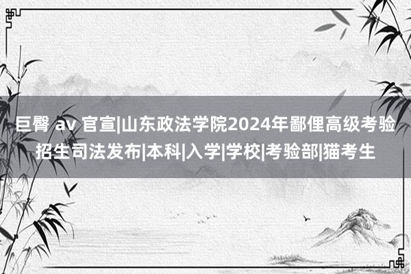 巨臀 av 官宣|山东政法学院2024年鄙俚高级考验招生司法发布|本科|入学|学校|考验部|猫考生